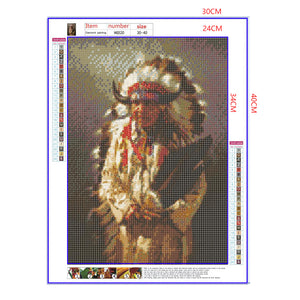 Full Diamond Painting kit - American Indian