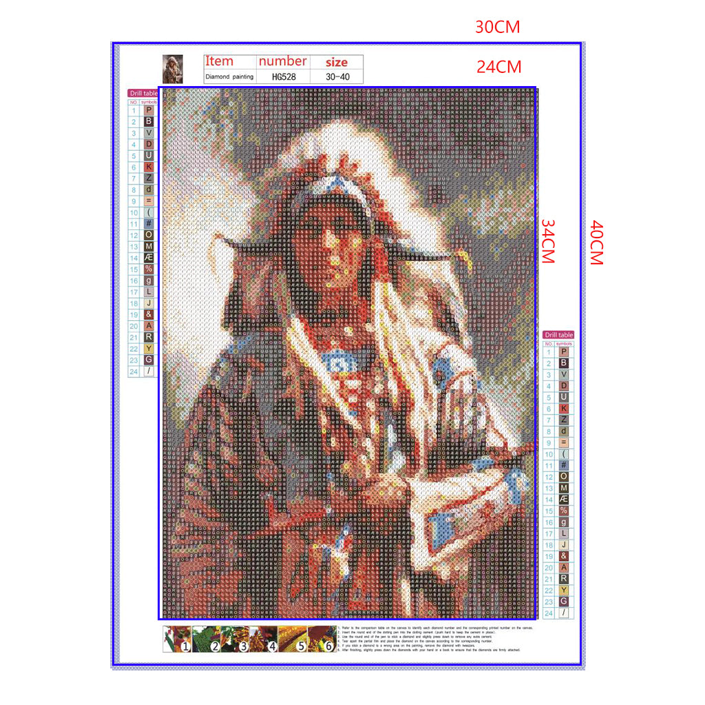 Full Diamond Painting kit - American Indian