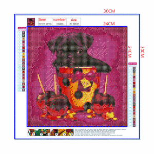Full Diamond Painting kit - Cute dog and candy