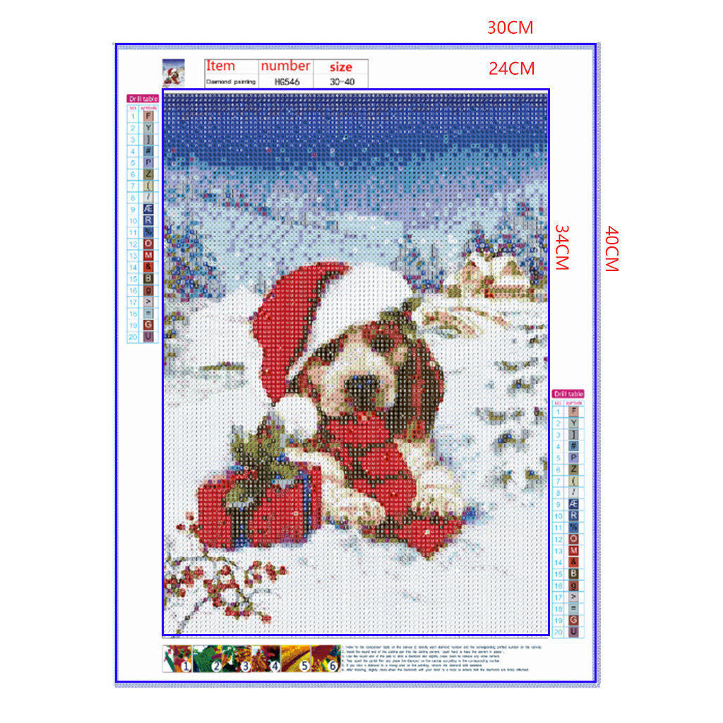 Full Diamond Painting kit - Merry Christmas Dog