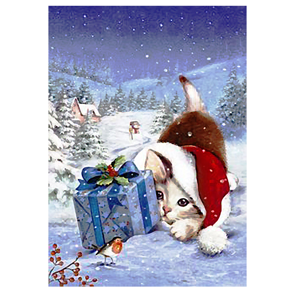Full Diamond Painting kit - Merry Christmas Cat