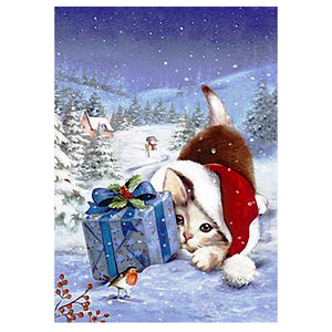Full Diamond Painting kit - Merry Christmas Cat