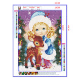 Full Diamond Painting kit - Little girl and cute deer