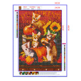 Full Diamond Painting kit - Pumpkins and cats