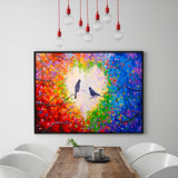 Full Diamond Painting kit - Birds on color branches