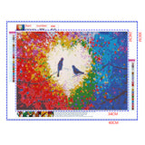 Full Diamond Painting kit - Birds on color branches