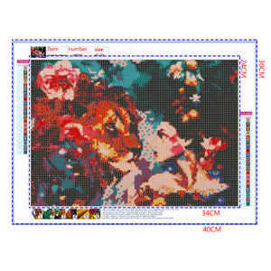 Full Diamond Painting kit - Beautiful woman and tiger