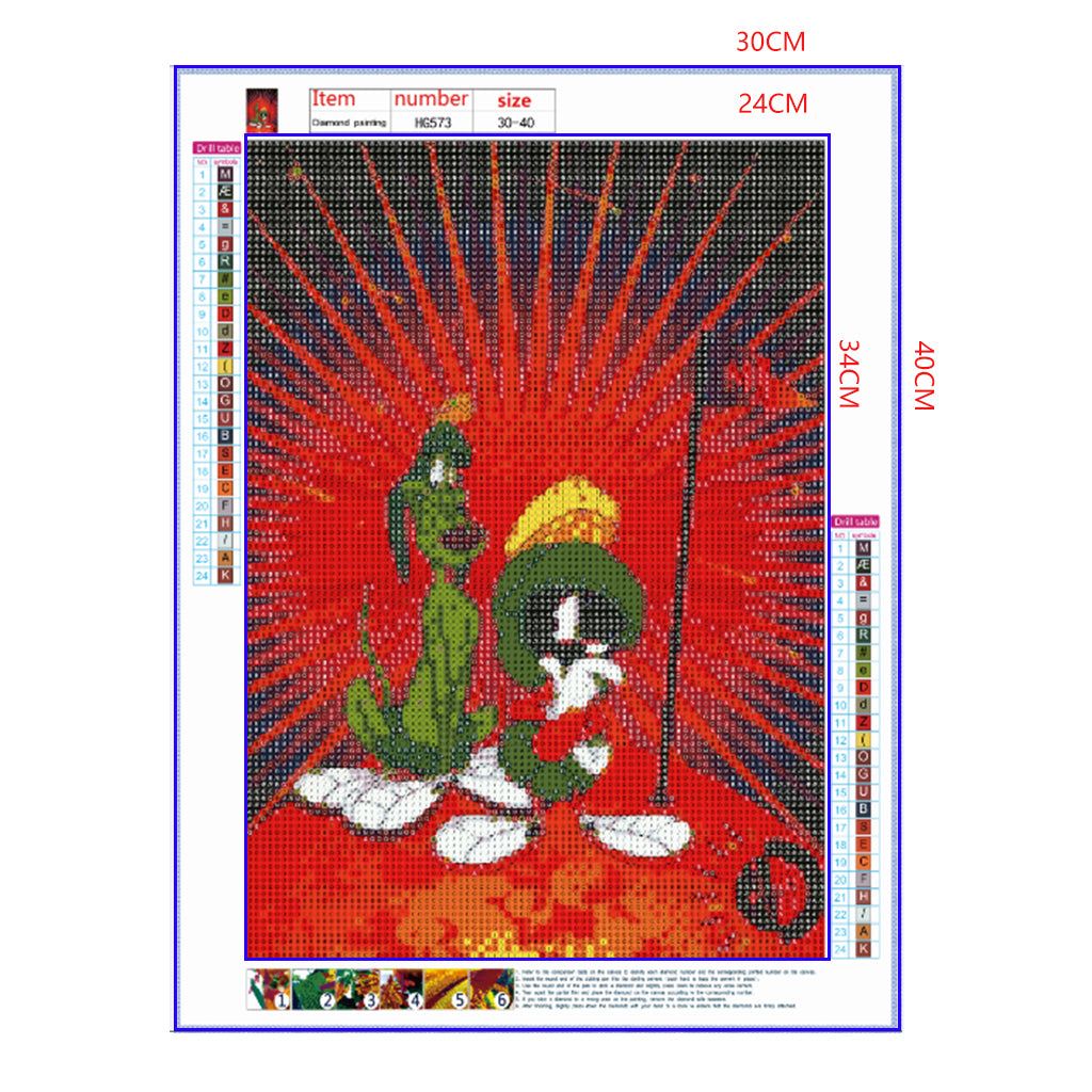 Full Diamond Painting kit - Marvin the Martian and dog