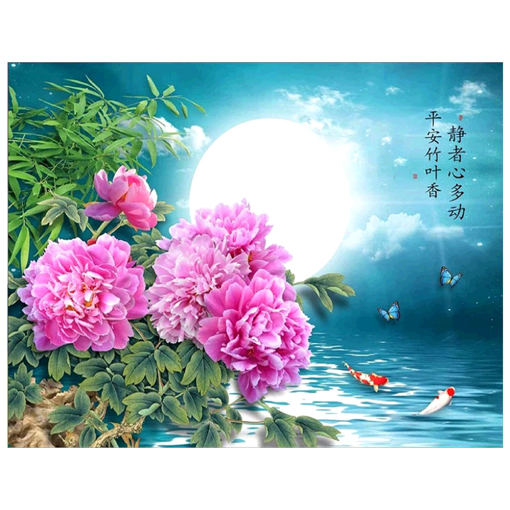 Full Diamond Painting kit - Blooming peony