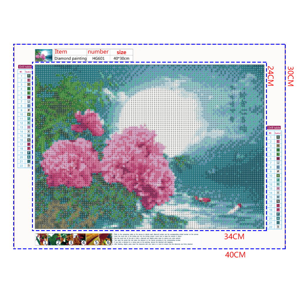 Full Diamond Painting kit - Blooming peony