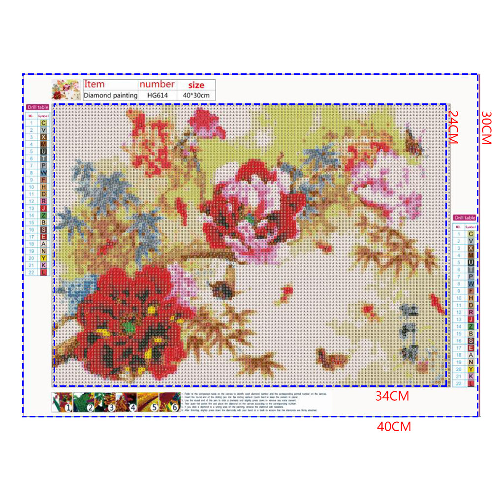 Full Diamond Painting kit - Peony flowers