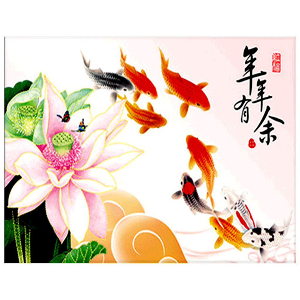 Full Diamond Painting kit - Koi and lotus