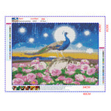 Full Diamond Painting kit - Peacock on flowers