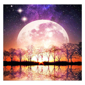 Full Diamond Painting kit - Moon on the lake