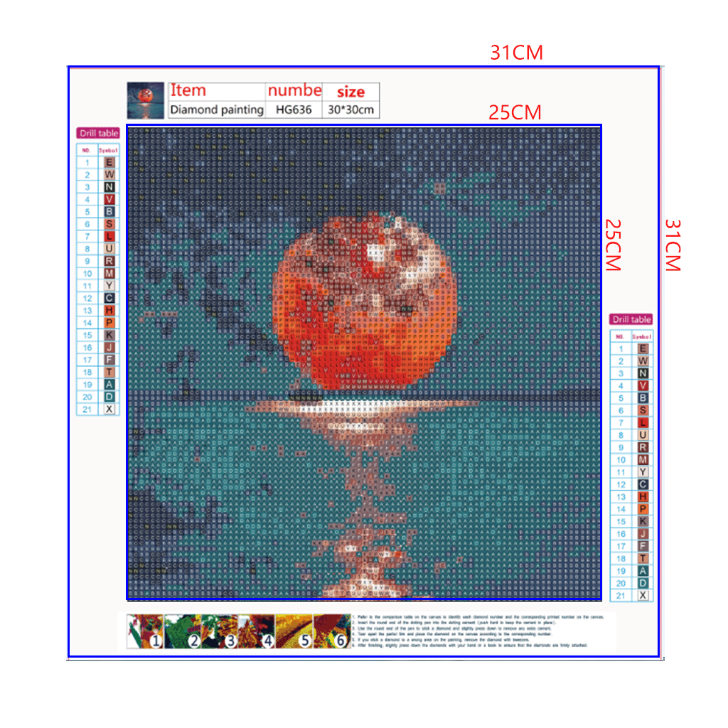 Full Diamond Painting kit - Moon on the lake