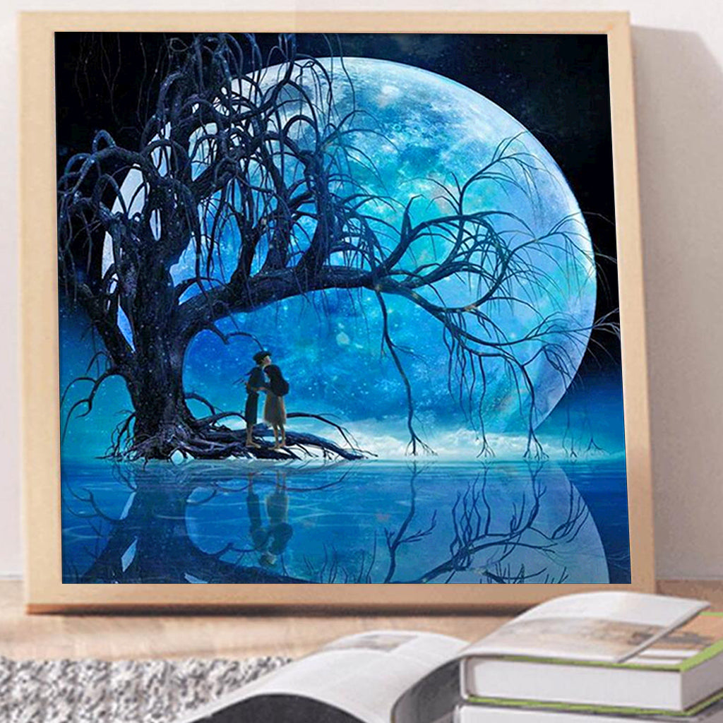 Full Diamond Painting kit - Big moon on the lake
