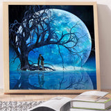 Full Diamond Painting kit - Big moon on the lake