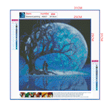 Full Diamond Painting kit - Big moon on the lake