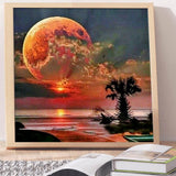 Full Diamond Painting kit - Big moon on the sea