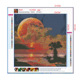 Full Diamond Painting kit - Big moon on the sea