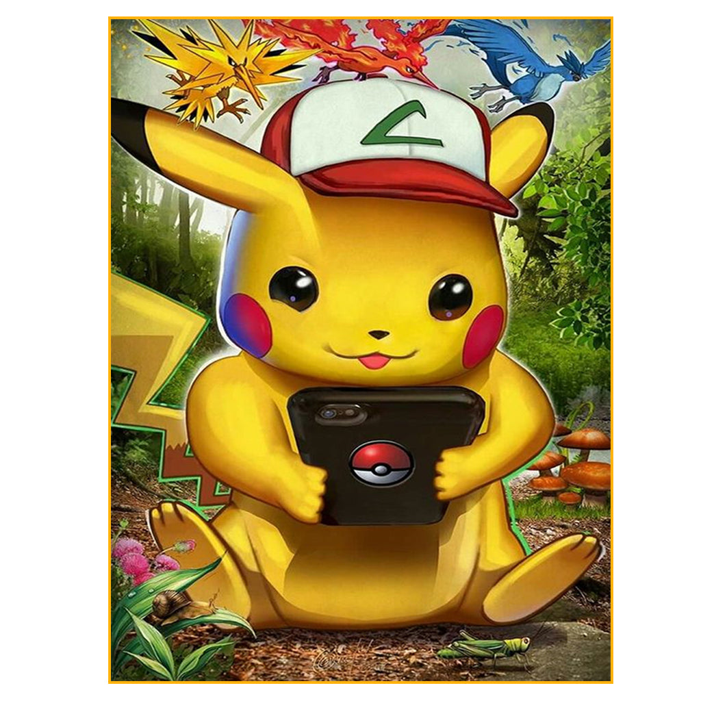 POKEMON Pikachu Diamond Painting Kit- 2 pc Set- Sticker Type 12 x 14 cm