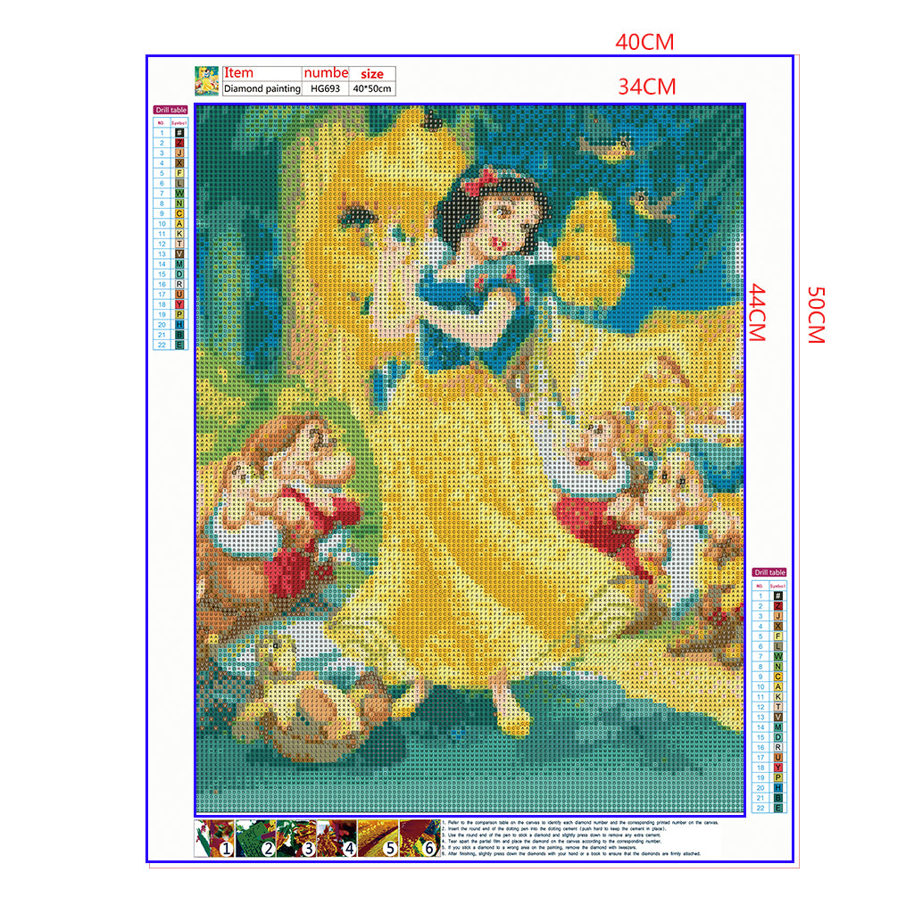 Full Diamond Painting kit - Snow White and the Dwarfs (16x20inch)