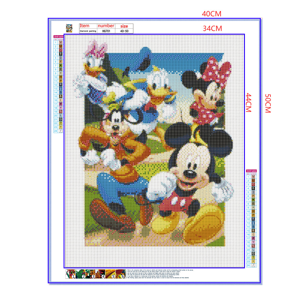 Full Diamond Painting kit - Mickey Mouse and his friends (16x20inch)