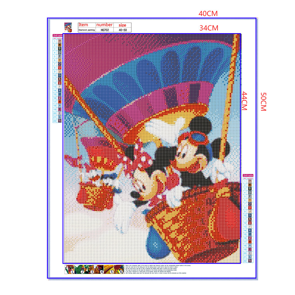 Full Diamond Painting kit - Mickey and Minnie in a hot air balloon (16x20inch)