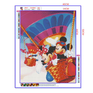 Full Diamond Painting kit - Mickey and Minnie in a hot air balloon (16x20inch)