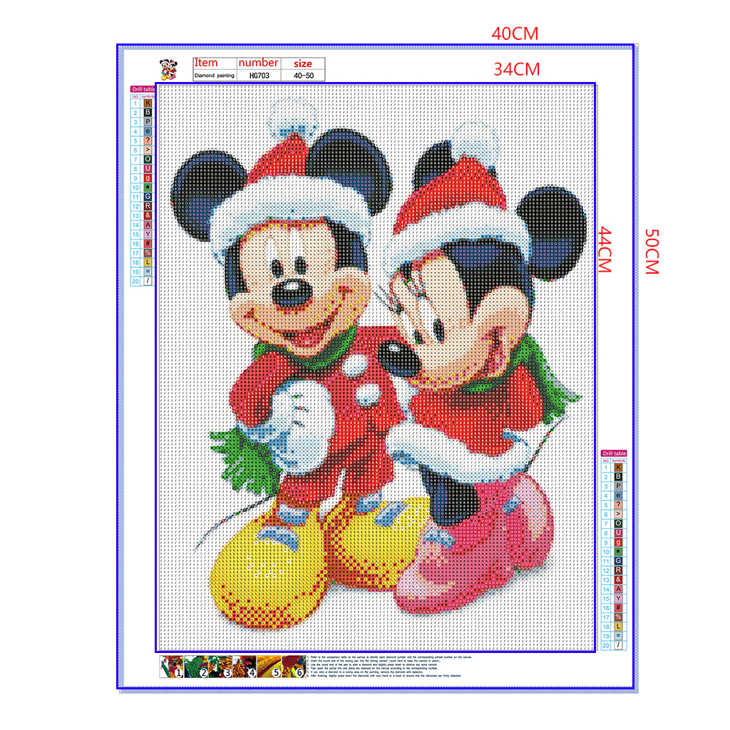 Full Diamond Painting kit - Minnie and Mickey at Christmas (16x20inch)