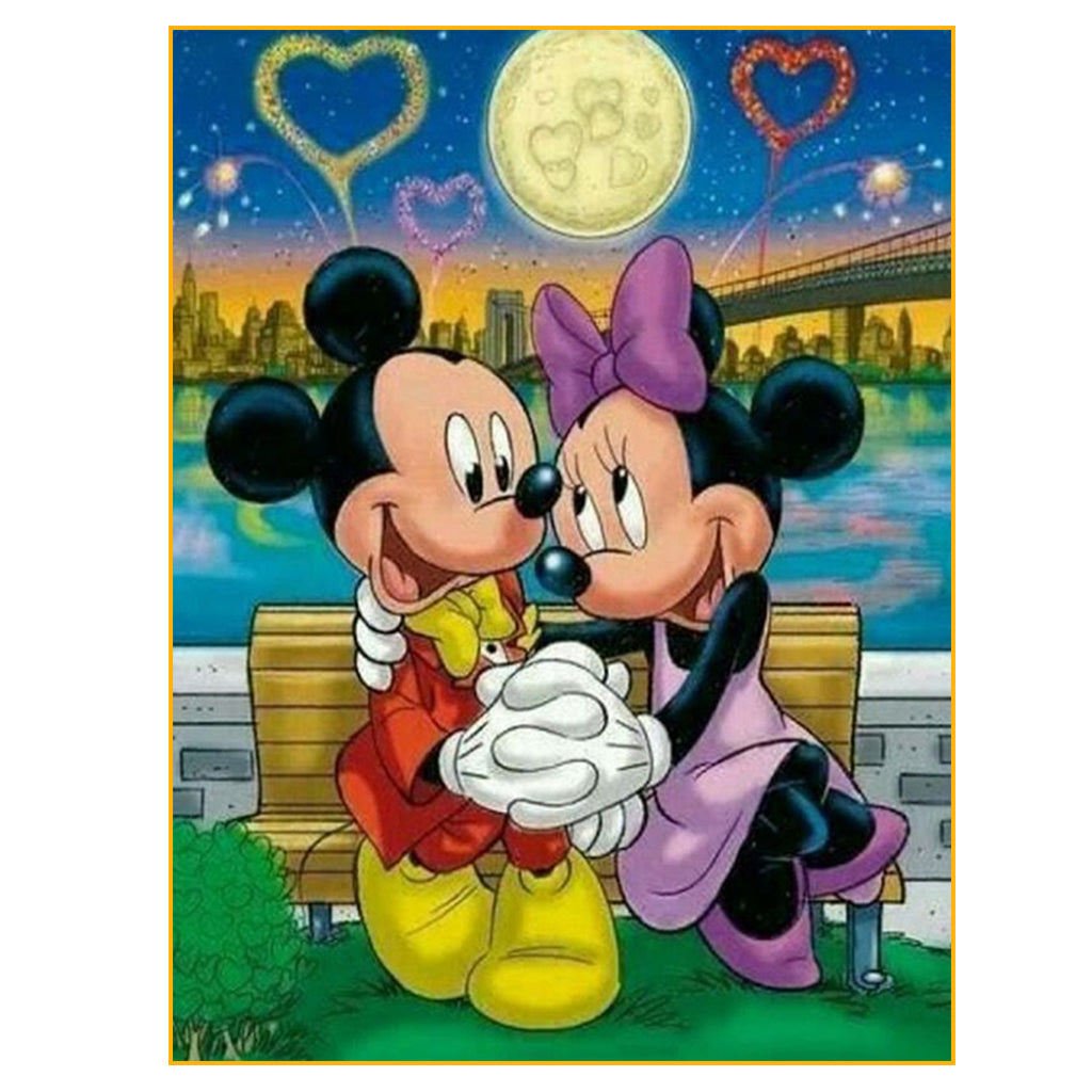 Full Diamond Painting kit - Minnie and Mickey hold hands (16x20inch)