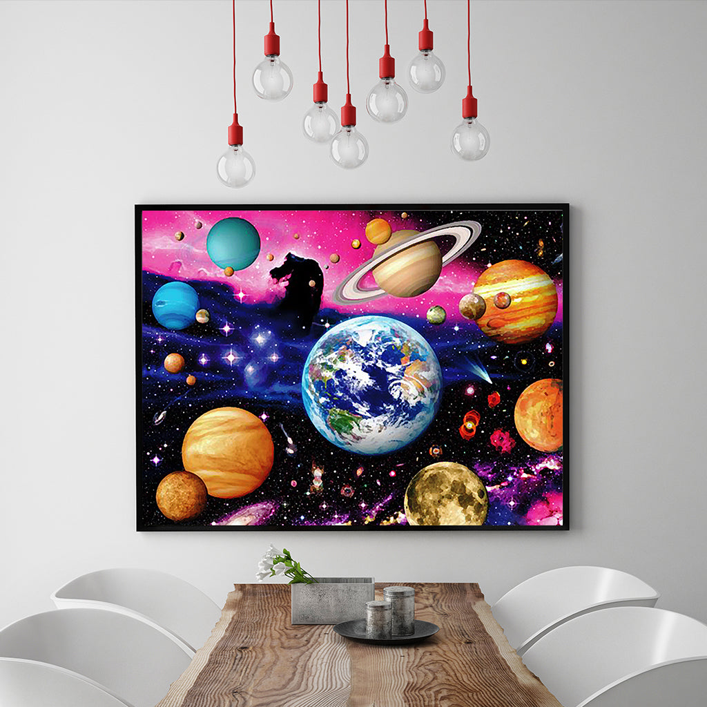 Full Diamond Painting kit - Happy planets