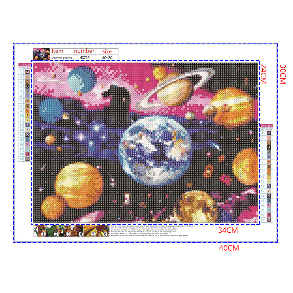 Full Diamond Painting kit - Happy planets