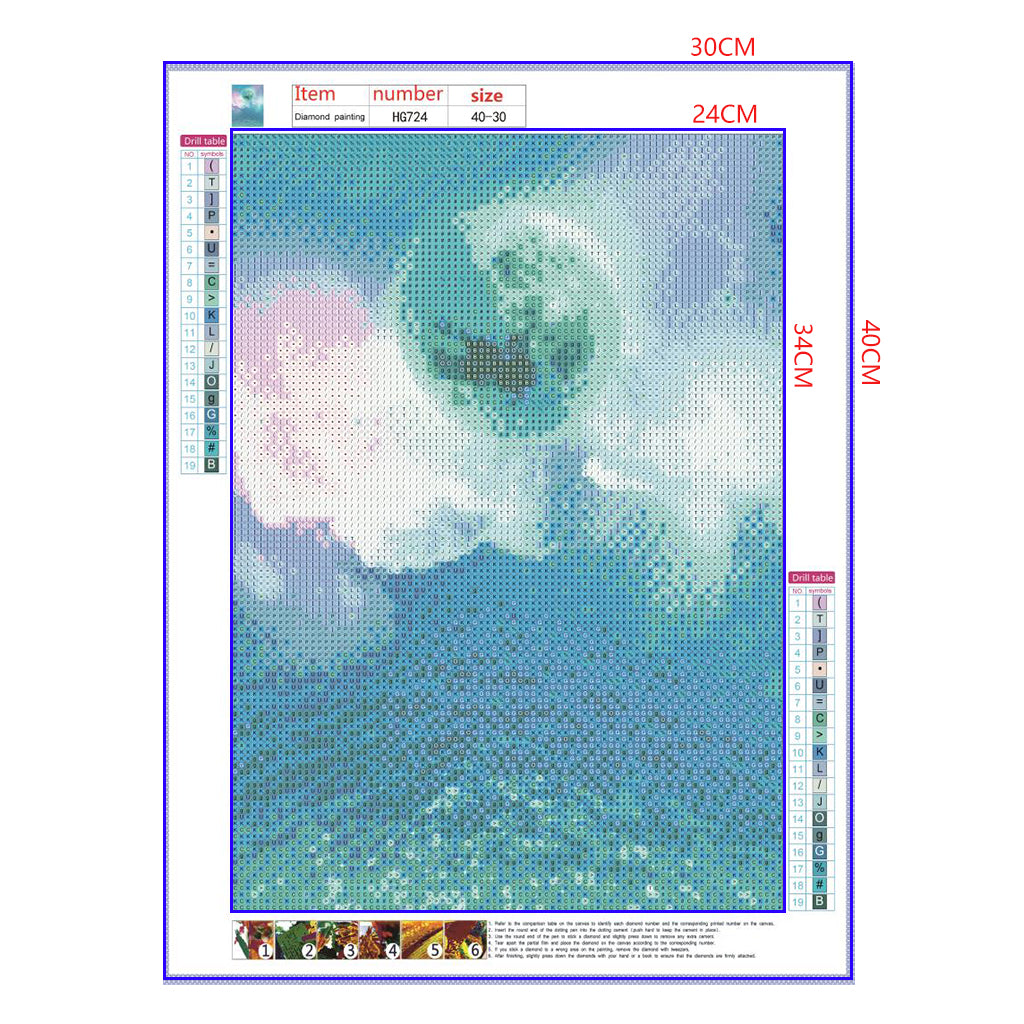 Full Diamond Painting kit - Blue planet and sea