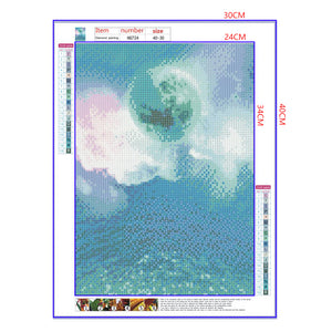 Full Diamond Painting kit - Blue planet and sea