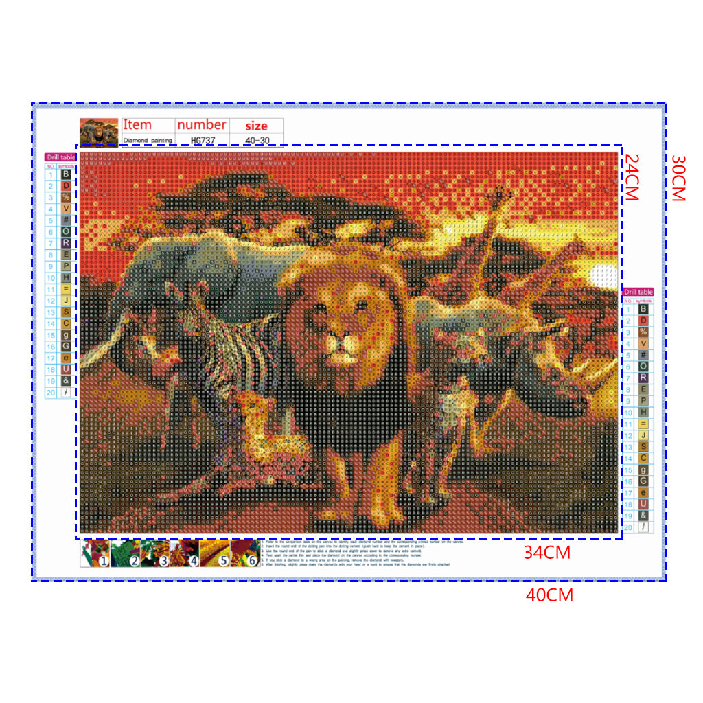 Full Diamond Painting kit - African animals