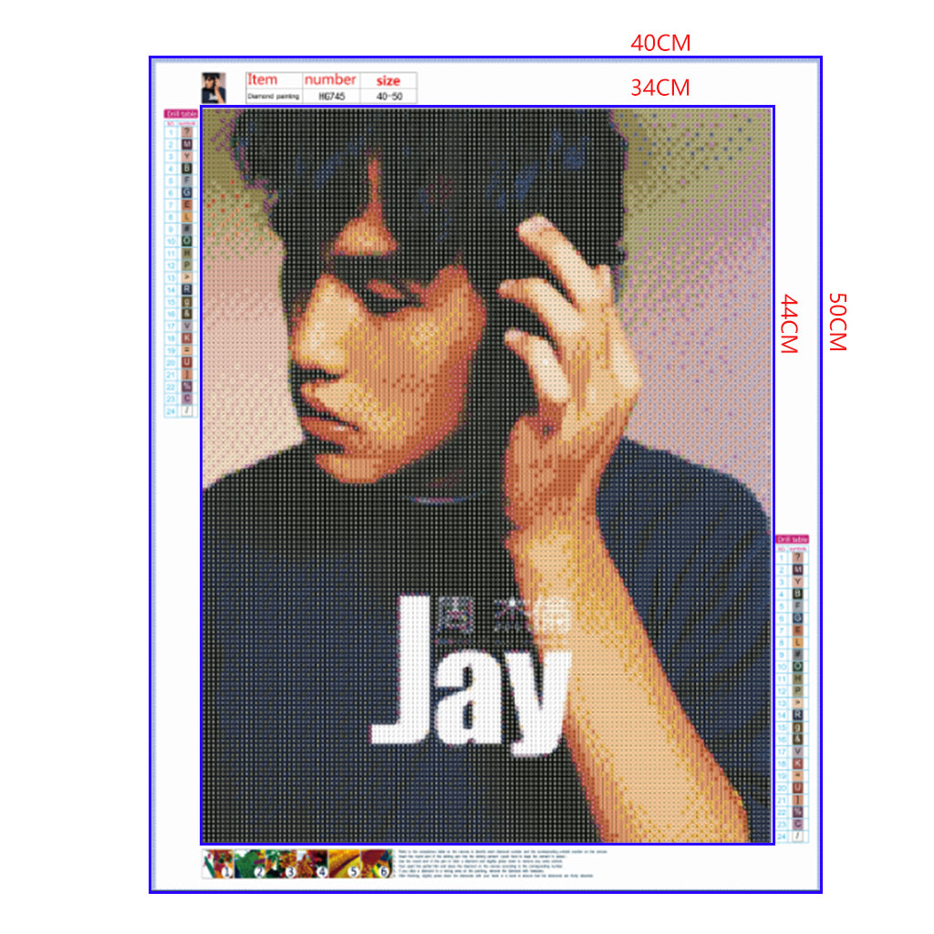 Full Diamond Painting kit - Jay Chou (16x20inch)
