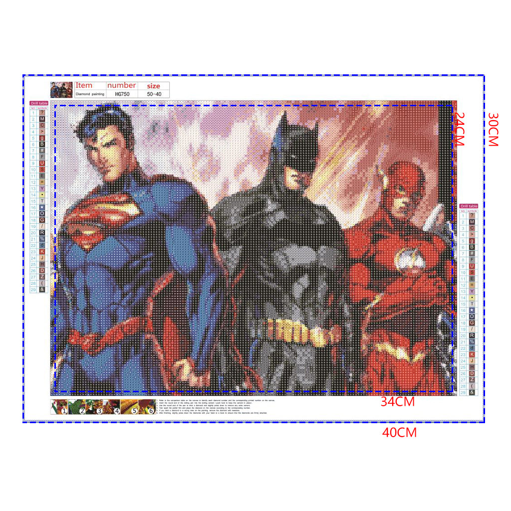 Full Diamond Painting kit - Batman Superman Flash