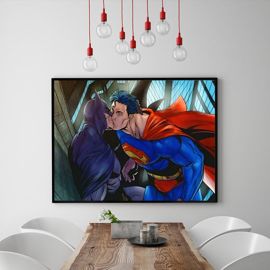 Full Diamond Painting kit - Superman and Batman kiss