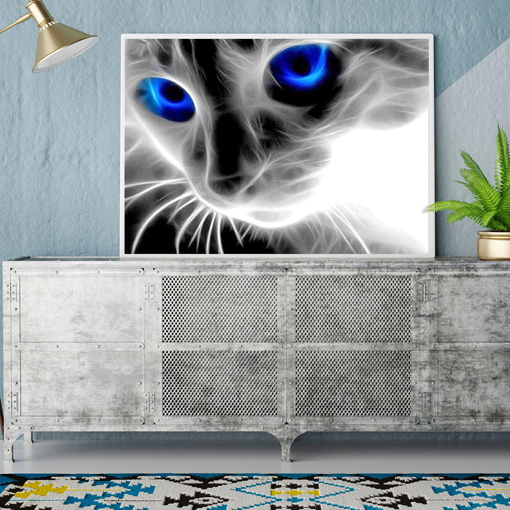 Full Diamond Painting kit - Cat's blue eyes