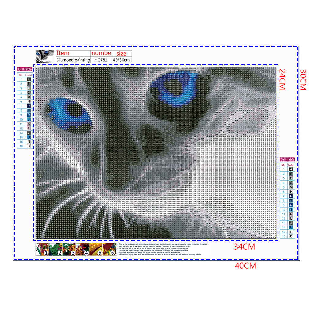 Full Diamond Painting kit - Cat's blue eyes