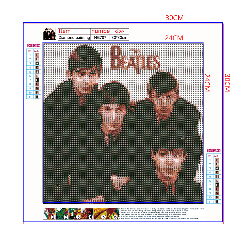 Full Diamond Painting kit - The Beatles