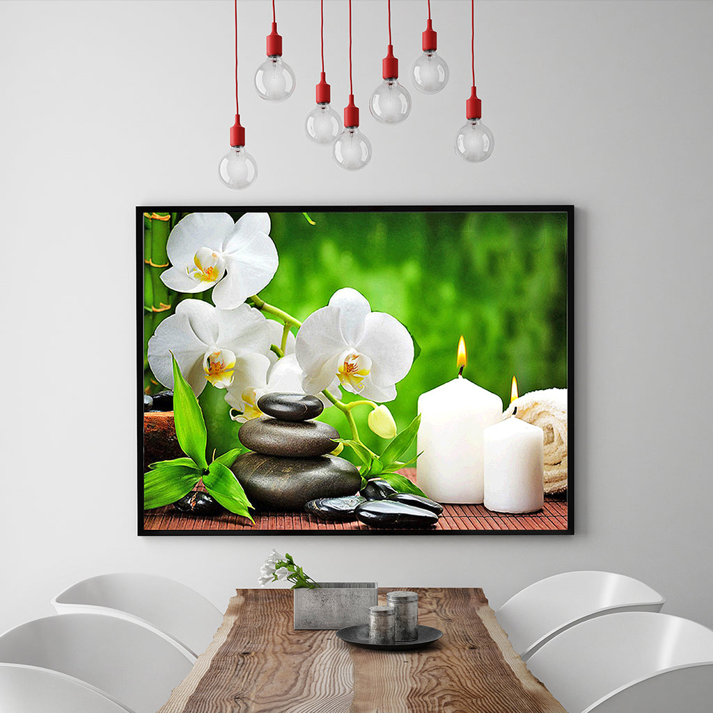 Full Diamond Painting kit - Flowers, stones and candles