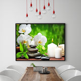 Full Diamond Painting kit - Flowers, stones and candles