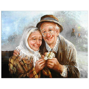 Full Diamond Painting kit - Old couple in love