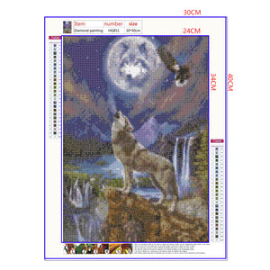 Full Diamond Painting kit - Wolf under the moon