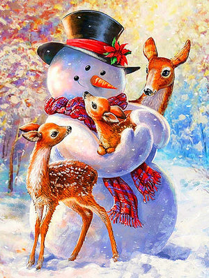 Full Diamond Painting kit - Christmas snowman and deers