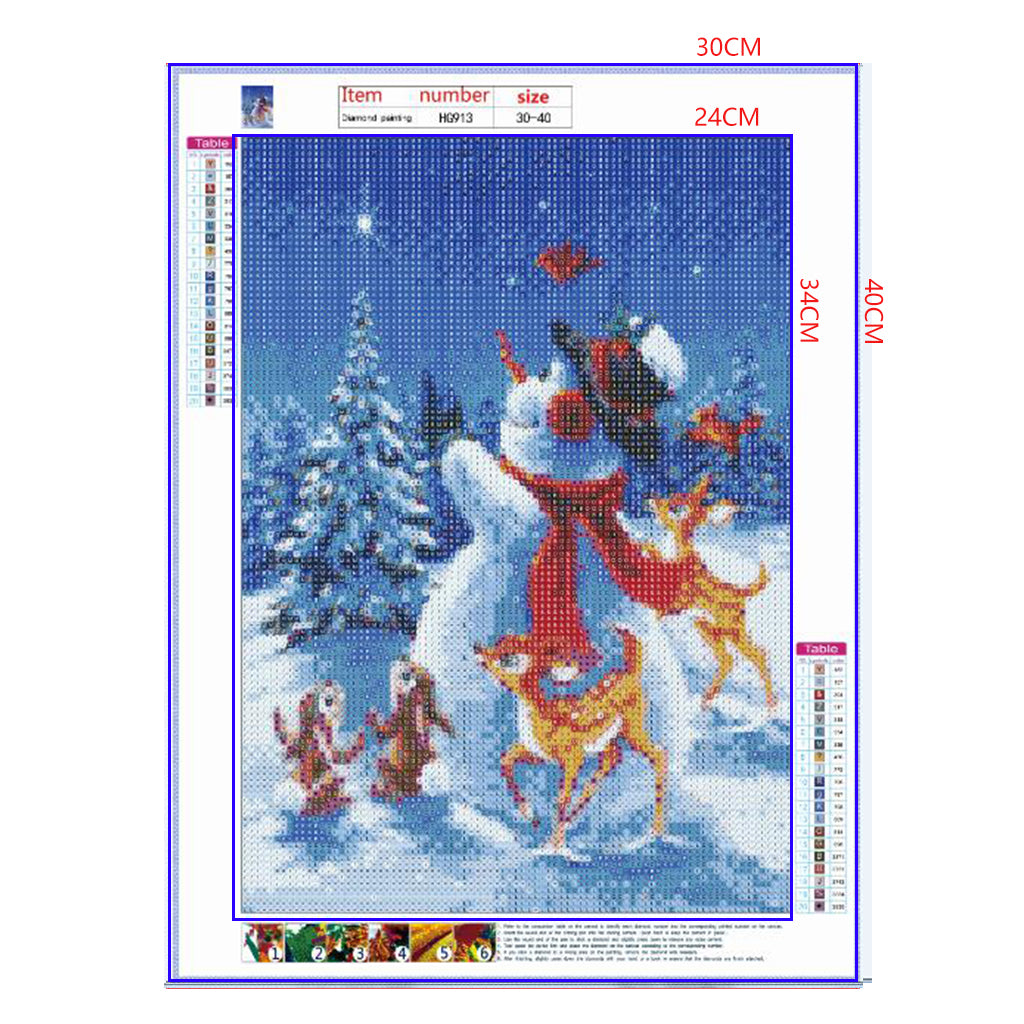 Full Diamond Painting kit - Christmas snowman and animals