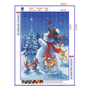 Full Diamond Painting kit - Christmas snowman and animals