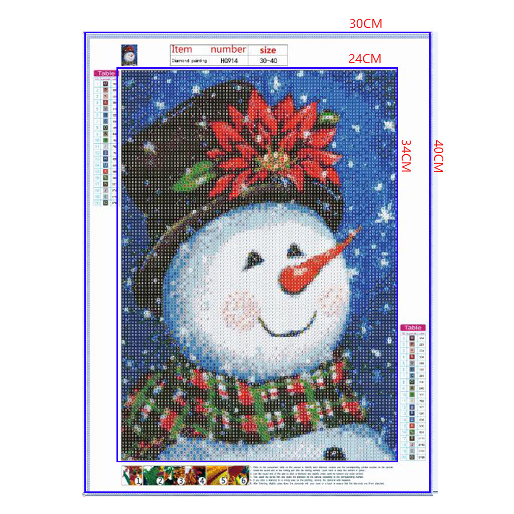 Full Diamond Painting kit - Cute christmas snowman